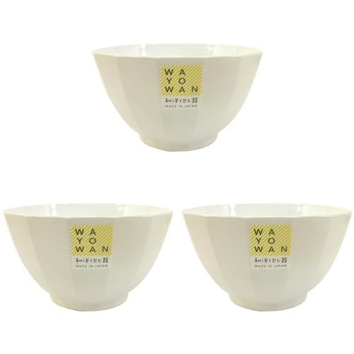 アサヒ興洋 お椀 どんぶり 角型 白 3個セット 日本製 食洗機対応 電子レンジ対応 手になじむ WAYOWAN AZ16-61