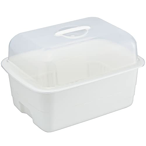 リス 水切りかご フード付き M ホワイト W30×D42.1×H27.1cm H&H ディッシュドレイナー 日本製