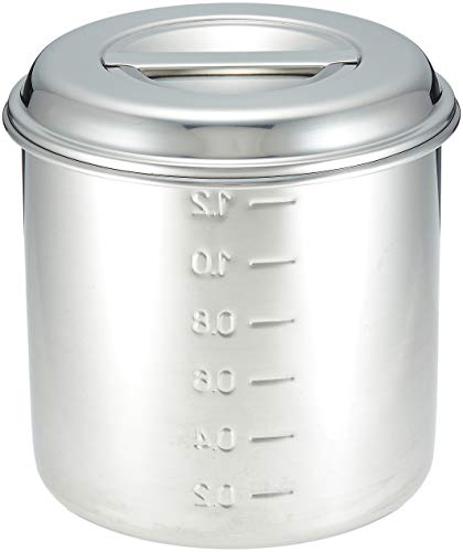 大屋製作所 クローバー 丸型キッチンポット 12cm 目盛付 手無 モリブデンステンレス 日本製 AKT13012