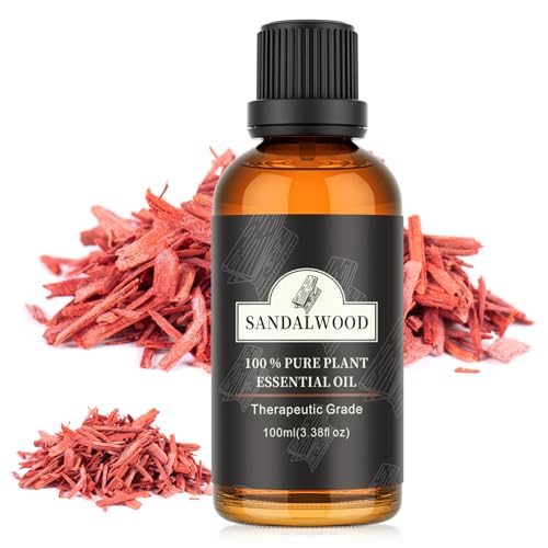 Poven サンダルウッド エッセンシャルオイル 100ml 天然100％ サンダルウッド精油 ナチュラル アロマオイル アロマディフューザー／