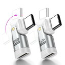 USB-C 変換アダプタ PD240W 180°回転可2個セットタイプC 変換アダプタ 急速充電可 データ転送可 片MacBook Pro/Ph