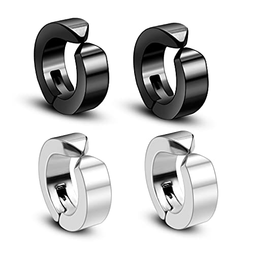 Earrings - フェイクピアス メンズ フープピアス レディース イヤーカフ フープイヤリング 穴あけ不要 ステンレス ノンホール ファッション 痛くない イヤ