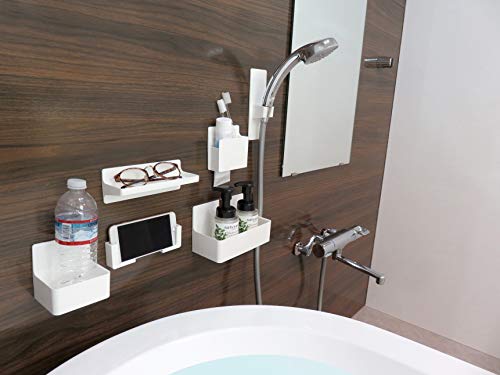 東和産業 浴室用ラック ホワイト 約19.2×9.4×11.2cm バスルーム マグネット お風呂 磁着SQ バスポケット 39207 ホワイト