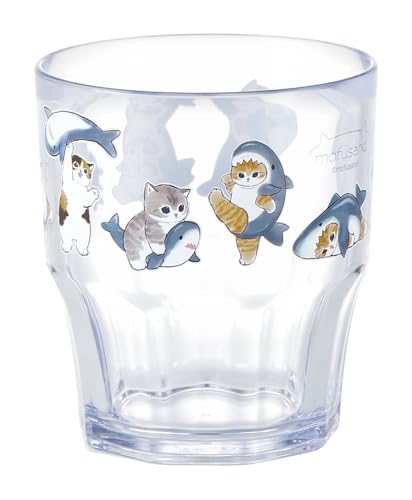 OSK グラス コップ タンブラー プラカップ ブルー 300ml mofusand 食洗器対応 日本製 C-7