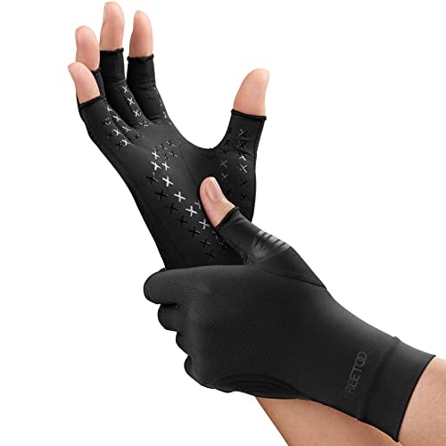 [FREETOO] 指サポーター 関節固定 着圧手袋 防臭抗菌 吸汗速乾 軽量 薄い手袋 滑り止め 仕事 家事 育児..