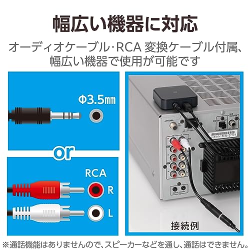 ���쥳�� Bluetooth�����ǥ����쥷���С� ���ƥ쥪�ߥ���³ RCA�Ѵ������֥��� �֥�å� LBT-AVWAR501XBK