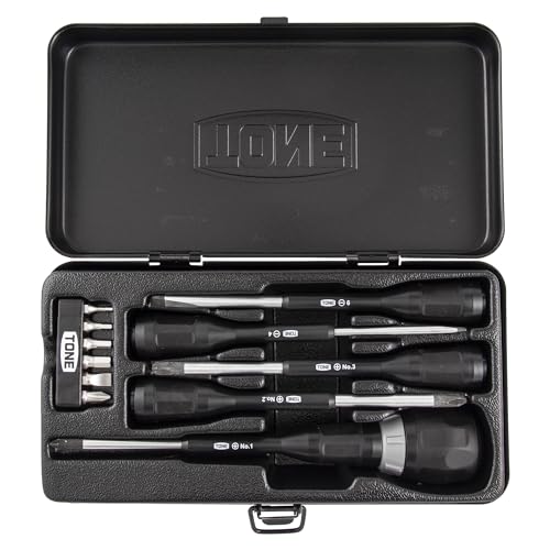 トネ(TONE) ボールラチェットドライバーセット RDBS11 ビット差込 ブラック 内容11点