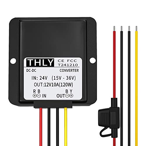 dcdc コンバーター 24V?12V 10A 120Wトランス 降圧ヒューズ防水付き、24v 12v 変換 防水 ゴルフLEDライ..