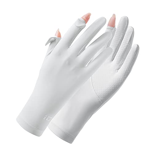 [MEPOKI] 手袋 レディース 夏 UVカット手袋UPF50+・接触冷感手袋左右2指出し設計・細かい作業が楽 レデ..