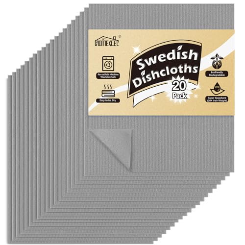 HOMEXCEL セルロースクロス シート 20枚 キッチン 台拭き スポンジ 油汚れクロス 強力吸水速乾 キズつけない 約17.78×15.2
