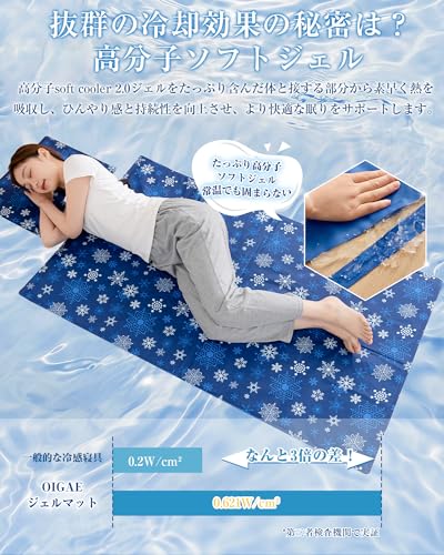OIGAE 冷感ジェルマット ひんやりマット 夏 Q-max0.61 瞬間冷却-11℃ 快適クッショ...