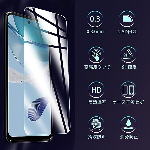 4枚セット2枚 対応 MOTO G53J 5G / G53Y 5G 用のガラスフィルム + 2枚 対応 MOTO G53J 5G カメラ フィル sunflowerjapan-10011847 サンフラワーJapan サンプル画像3