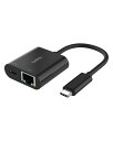 Belkin USB-C to イーサネット + USB-C 変換アダプター 1Gbpsイーサネット 有線LAN USB-C 100WPD対応