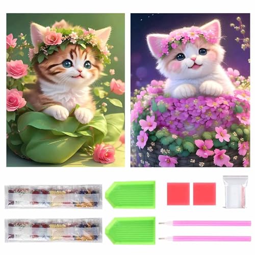 サムコス ダイヤモンドアート キット ダイヤモンドの絵画 2個セット きれい 全面貼り付け ダイヤモンドアート 5D 初心者 大人の子供 DIY