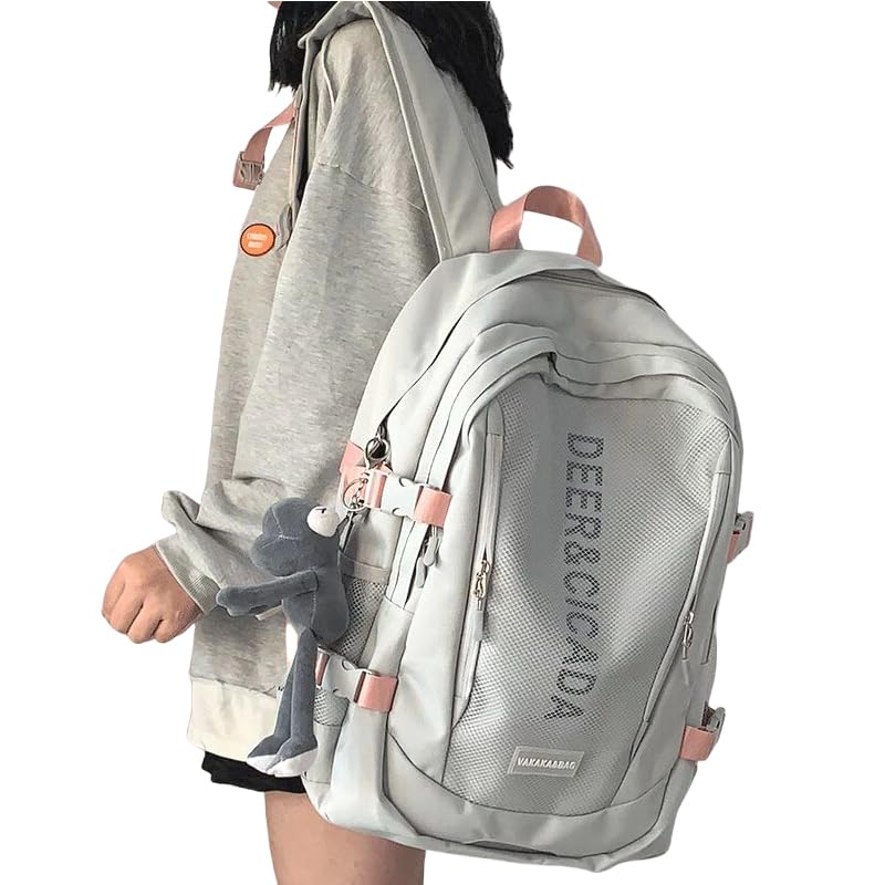 [ZESU] 韓国リュックレディース大容量リュックサック高校生バッグアウトドア 男女中学生 登山 ビジネスメンズ修学通勤通学 (ピンク)