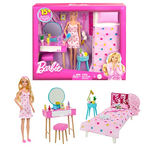 マテル(MATTEL) バービー(Barbie) バービー かわいいピンクなベッドルーム/映画「バービー」に登場! ? 着せ替え人形 プレイセッ
