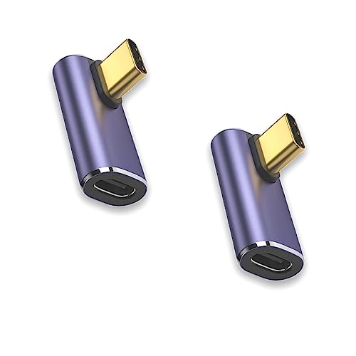 usb変換アダプター usb c l字 タイプcアダプタ 2個セット 40Gbps高速転送 PD 100W/5A急速充電 8K@60Hz映像出力