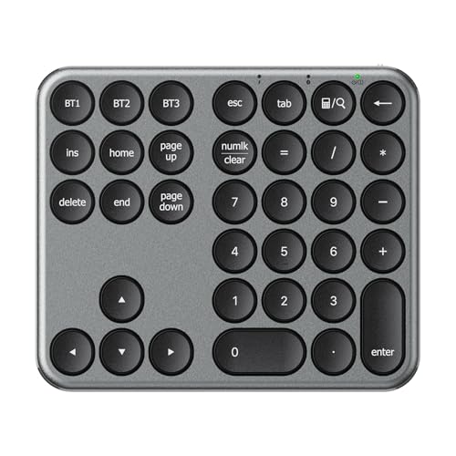 iClever テンキー Bluetooth ワイヤレス 数字 キーボード 3台接続 パンタグラフ式 超薄軽量 金属構造 numlock連動 T