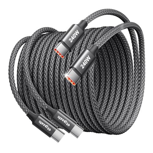 etguuds 100W/240W USB C ケーブル 長い3m 2本PD3.1 超急速充電 タイプc ケーブル USBC & USB-C 高