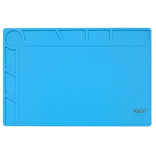 KaiYi 作業マット 卓上 絶縁 マット断熱パッド 溶接用 500℃高温熱風に耐える 耐切創 20cm目盛り付く 電..