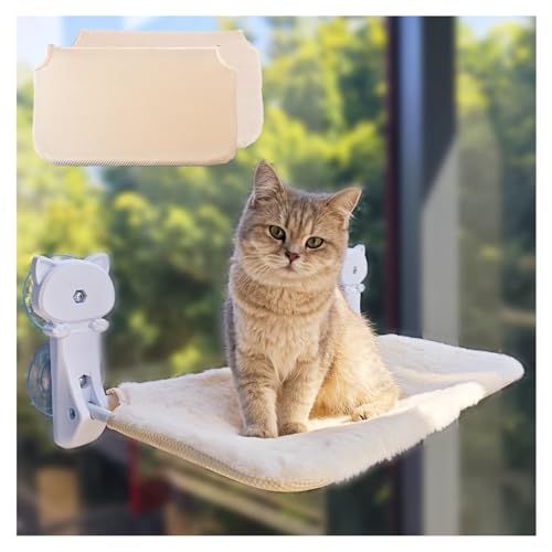 2025年新モデルpetstay 猫ハンモック 強力な吸盤式 カバー2枚 猫 窓用 ハンモック 猫窓ベッド 折畳み式 耐荷重約15kg 室内飼い