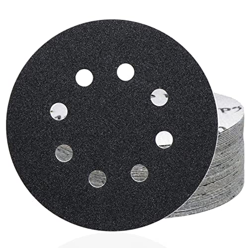HWXINIE サンディングディスク 125mm #400番 耐水サンドペーパー 8穴 丸型 マジック式 サンディングペ..
