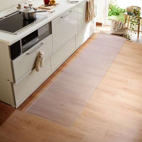 キッチンマット PVC 45×240cm 大判 厚さ1.5mm 透明マット ソフト 撥水 おしゃれ 汚れ防止 お手入れ簡単 床暖房対応 滑り止め