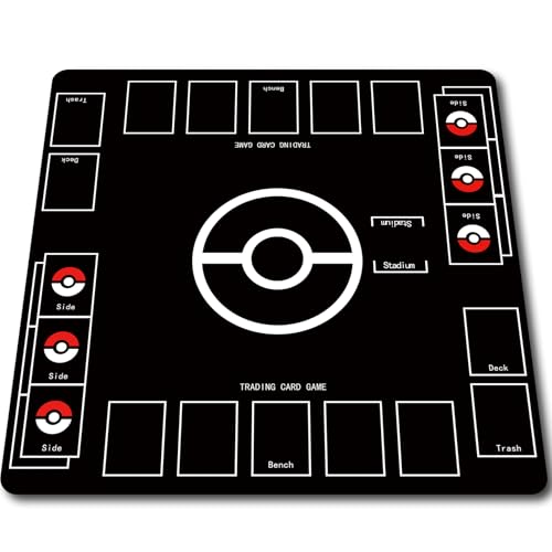 プレイマット 全面縫製仕様ラバープレイマット2人用 TCG 対戦専用高級適用する ポケモンプレイマット滑り止め防水収納バッグ付 きカードゲーム適