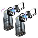 VAFOTON 240W対応 9Pin マグネット USB-C 変換アダプタ 540°回転 Type-C 変換アダプタ 5A超急速充電 データ転