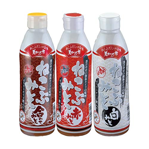 ねこぶみそ お試し 3本セット とれたて！美味いもの市 (合わせ・赤みそ・白みそ 各1本)