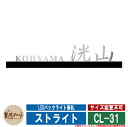 表札 おしゃれ LEDバックライト表札 ストライト CL-31 文字:ステンレスヘアライン切文字 美濃クラフト 戸建 門柱 マンション シンプル デザイン