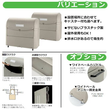 業務用 大型ゴミ箱 ワイドペールST 1000 キャスター付き 収納目安：45リットルポリ袋22個 リッチェル