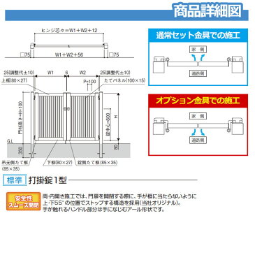 門扉 シンプレオ 門扉 6型 両開き・門柱セット 呼称：08-12(W800×H1200) YKKap シンプレオ門扉シリーズ HME-6 たて目隠しタイプ 両開きセット 門柱セット 送料無料