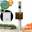 【無料★特典付】門柱 機能ポール YKKap シンプレオポストユニット 1型 照明なし本体 T10型ポスト(複合色) セット 前入れ前出し イメージ:H2プラチ...