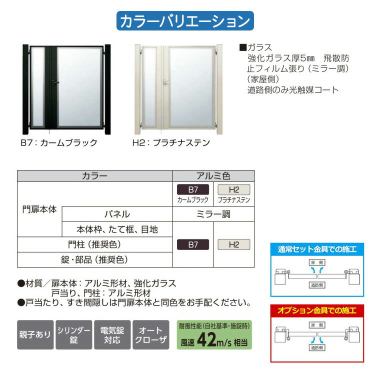【無料★特典付】門扉 ルシアス門扉 FP1型 両開き・門柱セット 呼称：08-14(W800×H1...