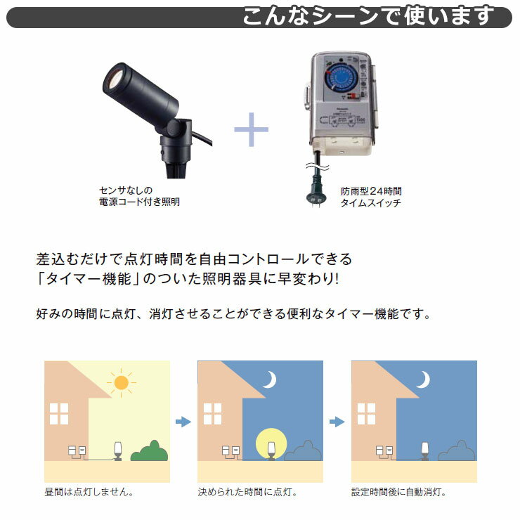 パナソニック 防雨型24時間タイムスイッチ TBC171N 最大1500W 照明器具自動ON/OFF...