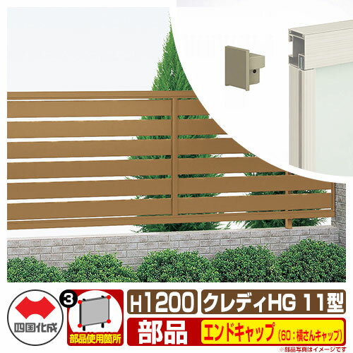 【スーパーセール50%割引商品】フェンス 囲い クレディフェンスHG11型 H1200(1220サイズ) 専用オプションエンドキャップのみ 60:横さんキャップ...