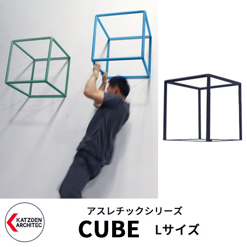 カツデンアーキテック CUBE キューブ Lサイズ 家庭用アスレチックシリーズ イメージ：半艶ブラック 運動器具 TXフリー トルエンキシレン非含有 機械構造用炭素鋼鋼管