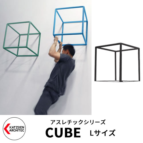 カツデンアーキテック CUBE キューブ Lサイズ 家庭用アスレチックシリーズ イメージ：艶消しブラック 運動器具 TXフリー トルエンキシレン非含有 機械構造用炭素鋼鋼管