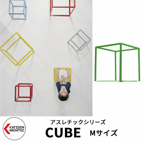 カツデンアーキテック CUBE キューブ Mサイズ 家庭用アスレチックシリーズ イメージ：ペールグリーン 運動器具 TXフリー トルエンキシレン非含有 機械構造用炭素鋼鋼管