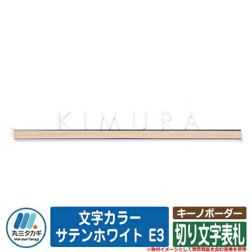 表札 おしゃれ キーノボーダー 文字カラー：サテンホワイト E3 イエロゴ IELOGO 丸三タカギ 切り文字表札 表札シミュレーション対応