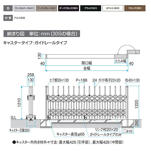 三協アルミ クロスゲートP ペットガードタイプ 片開きタイプ 48S H12 キャスタータイプ カーゲート 伸縮門扉 伸縮ゲート sungarden-10068672 サンガーデンエクステリア サンプル画像3