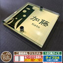 【安心保証付】【ポイント5倍】二層板表札 クリスタル Type24:2点ビス仕様【サイズ:120×120mm】 イメージ画像:Eデザイン(3ゴールド) YKKap ルシアスポストユニット 三協アルミ ステイム 機能門柱 機能ポールにも取付可能 貼付け 表札 ネームプレート
