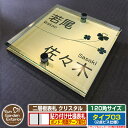 【安心保証付】【ポイント5倍】二層板表札 クリスタル Type03:2点ビス仕様【サイズ:120×120mm】 イメージ画像:Fクローバー(3ゴールド) YKKap ルシアスポストユニット 三協アルミ ステイム 機能門柱 機能ポールにも取付可能 貼付け 表札 ネームプレート