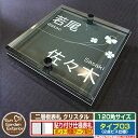 【安心保証付】【ポイント5倍】二層板表札 クリスタル Type03:2点ビス仕様【サイズ:120×120mm】 イメージ画像:Fクローバー(6ブラック) YKKap ルシアスポストユニット 三協アルミ ステイム 機能門柱 機能ポールにも取付可能 貼付け 表札 ネームプレート
