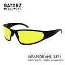 GATORZ(ゲイターズ) Wraptor ANSI Z87+ MATTE BLACK, YELLOW W/ ANTI-FOG