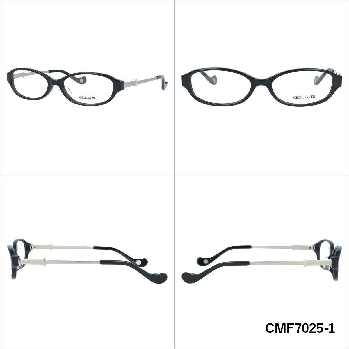 セシルマクビー メガネフレーム CECIL McBEE 度付き 度なし 伊達 だて 眼鏡 レディース CMF 7025-1/CMF 7025-2/CMF 7025-3/CMF 7025-4 オーバル