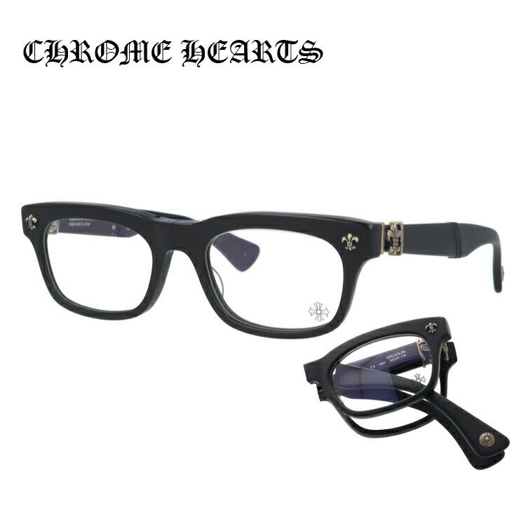 クロムハーツ メガネ 度付き 度なし 伊達メガネ 眼鏡 メガネフレーム CHROME HEARTS レギュラーフィット BSフレアー フォールディング 折りたたみ DROOLIN MBK Matte Black シルバー セル/ウェリントン型 ウェリントン型 ユニセックス メンズ レディース 紫外線 UVカット