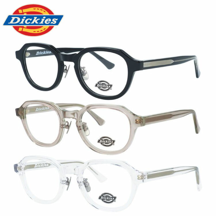 ディッキーズ メガネフレーム 伊達メガネ 調整可能ノーズパッド(クリングス) チタンパッド Dickies DKF 5004 49サイズ クラウンパント型 ユニセックス メンズ レディース