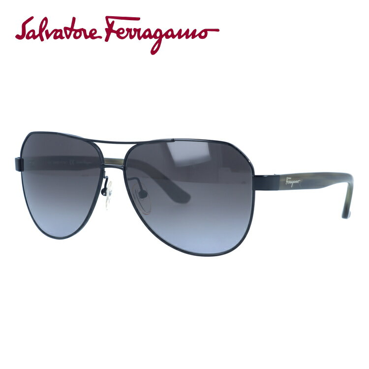 フェラガモ 【SALE 20%OFF】サルヴァトーレ フェラガモ サングラス Salvatore Ferragamo SF138SA-002 59 マットブラック/カーキ アジアンフィット ティアドロップ メンズ レディース UVカット 紫外線 ラッピング無料